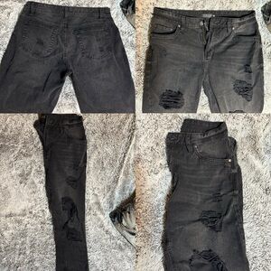 Refuge Black Skinny Distressed Jeans